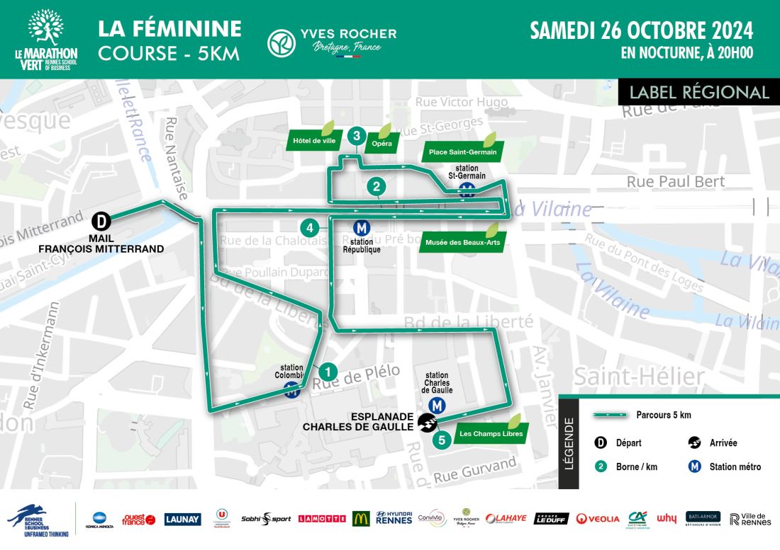 Parcours Féminine Yves Rocher 5km 2024