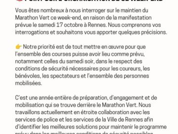 📣 Point sur l’organisation de ce week-end
